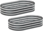 zizin 2 Pack Galvanized Raised Garden Bed Metal Oval Raised Garden Beds Outdoor - Image 6