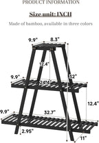 Plant Stand For Indoor Outdoor Tiered Plant Shelf 3 Tier 8 Potted Bamboo Flower - Image 7