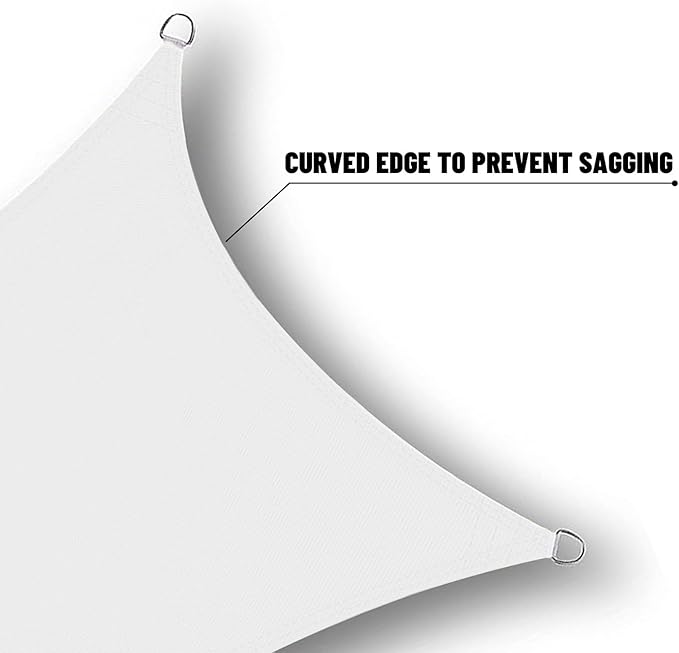 SUNNY GUARD Waterproof Sun Shade Sail 7'x14'x15.7' White Right Triangle UV - Image 5
