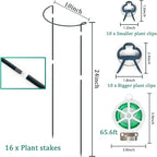 16 Pack 24 inch Plant Support Stakes, Half Round Peony Cage and Support - Image 2