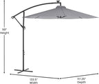 Flash Furniture Sedona Round Solar Cantilever Umbrella, Commercial Grade - Image 5