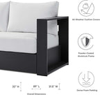 Modway Tahoe Aluminum Outdoor Patio Sofa in Gray White - Image 8