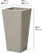 Step2 Tremont Tall Square Planter Pot, Large Outside All-Season All-Weather - Image 6