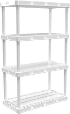 Gracious Living 4 Pack Light Duty Storage Shelves, Knect-A-Shelf 4-Shelf - Image 9