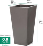 Step2 Tremont Tall Square Tapered Planter, Indoor/Outdoor Plants, Efficient - Image 8