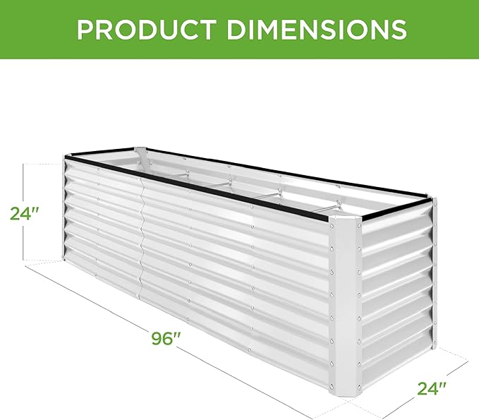 Best Choice Products 8x2x2ft Raised Outdoor Metal Garden Bed, Deep Root Box - Image 3