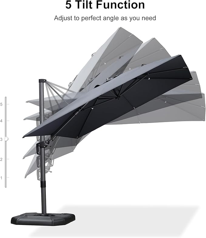 PURPLE LEAF 9' X 12' Right-left Tilt Patio Umbrella - Image 8
