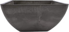 PSW Pot Collection 12x6 inch Plastic/Stone/Wood Composite Square Planter – No - Image 2