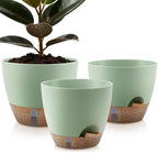 Self-Watering Plant Pots with Water Level Indicator, Drainage Holes & Saucers – by QRRICA