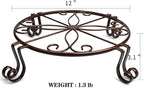 Brown Plant Stand for Flower Pot Heavy Duty Potted Holder Indoor Outdoor Metal - Image 2
