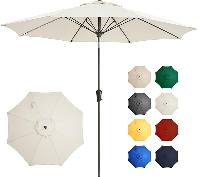Ayge 9FT Large Outdoor Patio Umbrella Market Table Umbrella-UV Resistant by AYGE