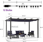 PURPLE LEAF 10' x 13' Outdoor Retractable Pergola - Image 5