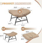 NICESOUL Indoor Outdoor Ottoman Set of 2, Large Wide Double Patio Footstool - Image 2