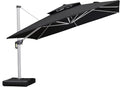 PURPLE LEAF 12 Feet Double Top Deluxe Square Patio Umbrella Offset Hanging by PURPLELEAF