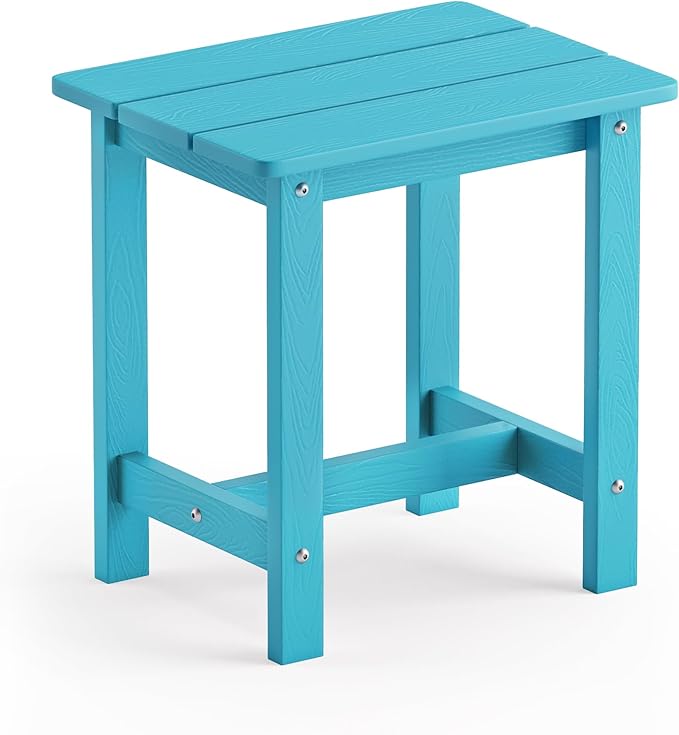 LUE BONA Outdoor Side Table, HDPS Small Outdoor Table, Rectangle Adirondack by LUEBONA