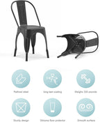 Nazhura Metal Dining Chair Farmhouse Tolix Style - Image 4