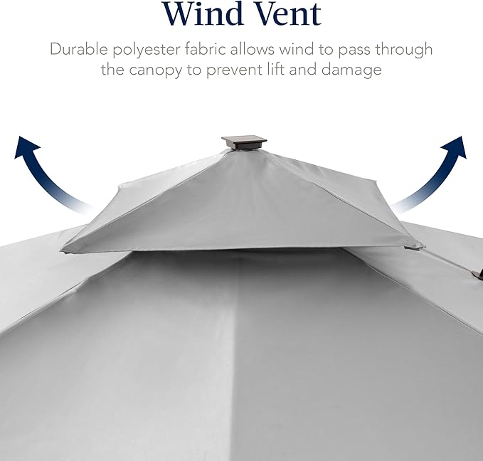 Best Choice Products 12x12ft LED Cantilever Patio Umbrella w/Base Included & - Image 7