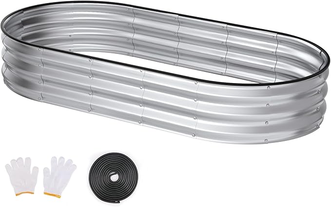 Raised Garden Bed, Oval Metal Planter Box - Image 7