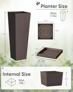 Greesum Set of 2 Tall Plastic Planters - Image 7