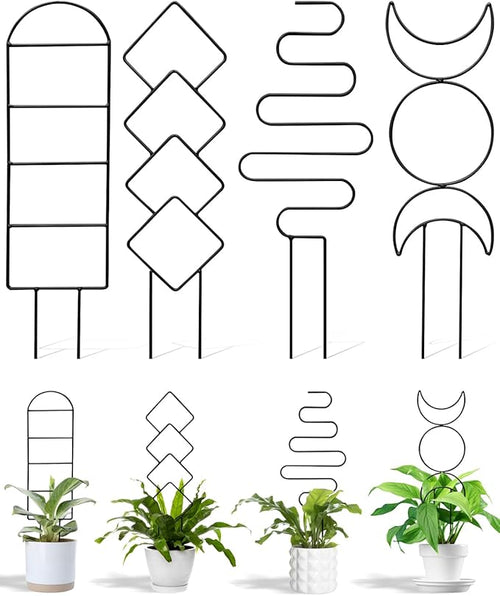 4 Pack Trellis for Indoor Climbing Plant, Small Metal Outdoor Garden Trellis by Unknown