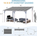 AECOJOY 14' x 8' White Gazebo Outdoor Pergola - Image 5