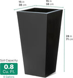 Step2 Tremont Tall Square Tapered Planter, Indoor/Outdoor Plants, Efficient - Image 9