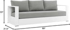 Modway Tahoe Aluminum Outdoor Patio Sofa in White Gray - Image 3