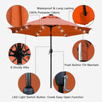 Sunnyglade 9' Solar LED Lighted Patio Umbrella - Image 2