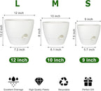 Plant Pots 12/10/9 Inch Self Watering Pots, Plastic Flower Pots, Nursery - Image 3