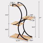 Bamboo 4-Tier Plant Stand Rack Multiple Flower Pot Holder Shelf Indoor Outdoor - Image 6