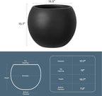 Large Round Planter with Drainage Hole, 13.7''H × 17.7''D Sphere Planter Indoor - Image 4