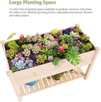 BIRASIL Outdoor Wood Raised Garden Bed, Elevated Reinforced Large Planter Box - Image 6