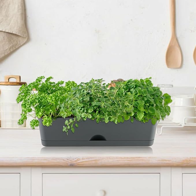 6 Pack Rectangle Planter 16x4.4 Inch Window Boxes Planters Rectangular Large - Image 2