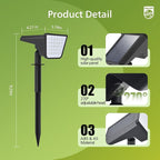 Philips 4 Packs Solar Spot Lights Outdoor Waterproof, 28 LED 7500K Solar - Image 3