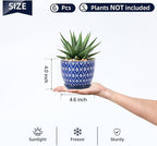 Selamica Ceramic Succulent Pots, 4.6 Inch Small Plant Pots - Image 2