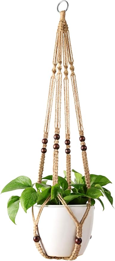Mkono Macrame Plant Hanger Indoor Jute Hanging Planter Basket - Image 8
