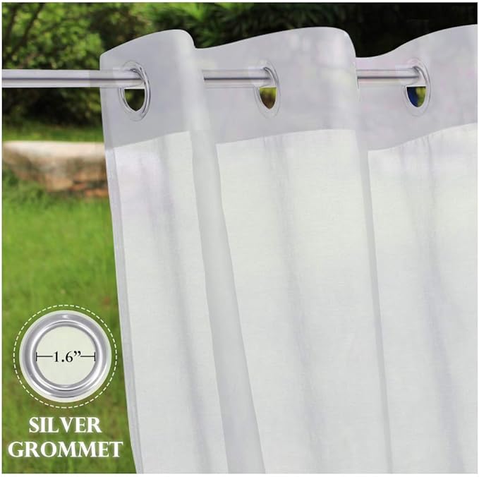 RYB HOME Sheer Outdoor Curtains - Image 3