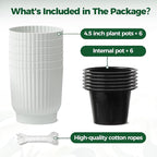 T4U 4.5 Inch Plant Pots Self Watering, 6 Pack African Violet Pots, Small Plant - Image 6