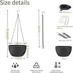 2 Pack Hanging Planters for Indoor Outdoor Plants, 12 Inch Self Watering - Image 3