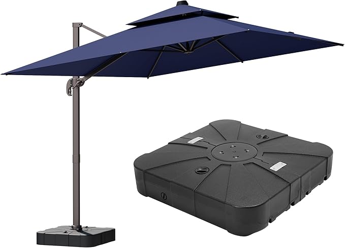 9x12FT Navy Blue Cantilever Outdoor Patio Umbrella by ZLACUIU
