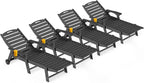Outdoor Lounge Chair Set of 4, All Weather Patio Chaise Lounge Chair by CIOKEA