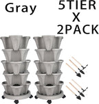 GameXcel Vertical Planter 5 Tier Stackable Planters Garden Planters Strawberry - Image 8