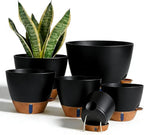 7/6.5/6/5.5/5 Inch Self Watering Pots, Plastic Flower Pots by Unknown