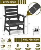 GREENVINES Outdoor Dining Chair | HDPE | Patio Chairs | All-Weather | Black - Image 2