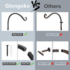 Gtongoko 2 Pack 14 Inch Plant Hangers Outdoor Metal, Plant Hooks - Image 4