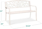 Best Choice Products Outdoor Bench Steel Garden Patio Porch Furniture - Image 2