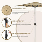 Abba Patio 7.5FT Lyon Outdoor Patio Umbrella Outdoor Table Umbrella - Image 2