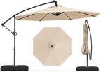 Tangkula 10ft Solar LED Patio Umbrella by TANGKULA