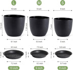 10/9/8 inch Medium Plant Pots, 3 Pack Modern Decorative Plastic Planters - Image 3
