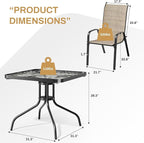 Arlopu 5 Piece Outdoor Patio Dining Set, Porch Furniture - Image 2